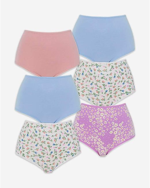 Pretty Secrets Pink 6 Pack Full Brief Knickers