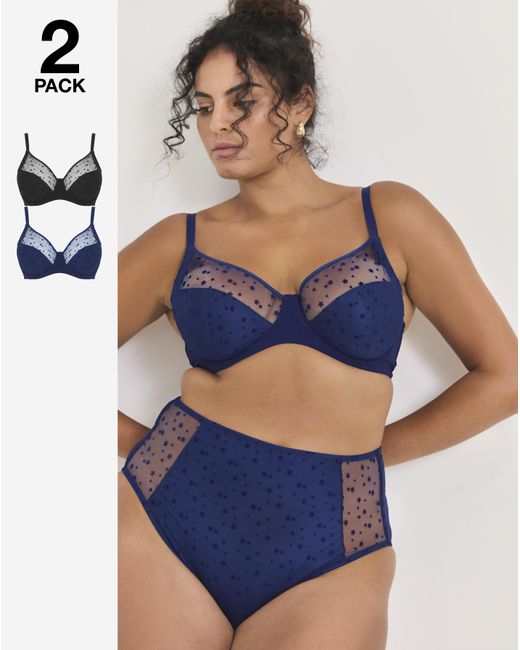 Pretty Secrets Blue 2 Pack Hannah Full Cup Bras