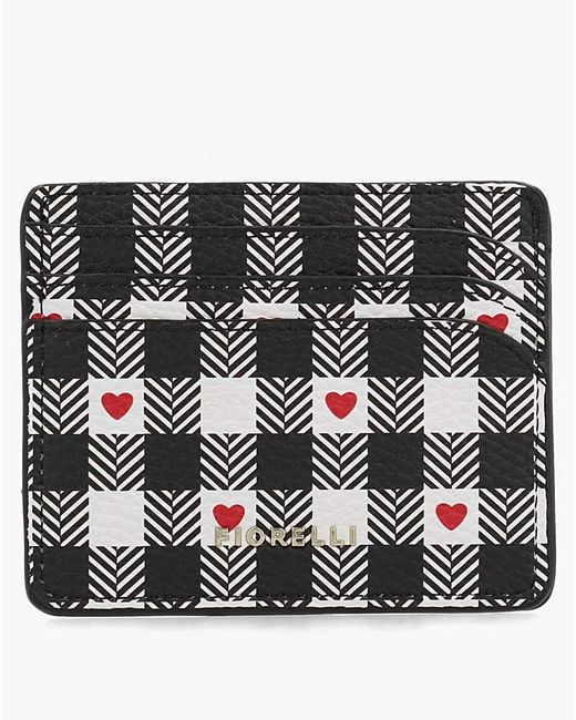Fiorelli Black Marnie Gingham Heart Card Case