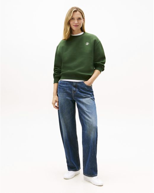 Tommy Hilfiger Green Script Fleece Sweatshirt
