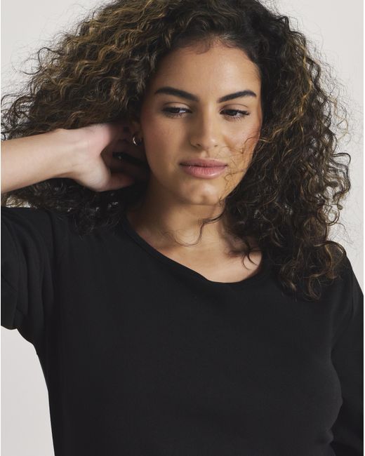 Pretty Secrets Black Thermal Brushed Fleece Long Sleeve Top