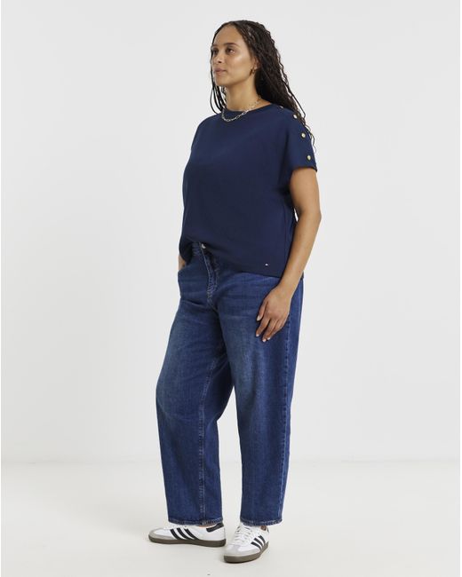 Tommy Hilfiger Blue Button T-Shirt