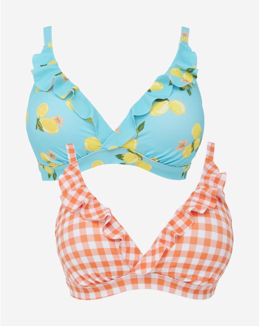 Simply Be Blue Value 2 Pack Bikini Tops