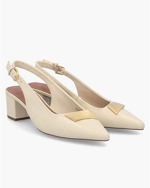 Radley White Bliss Crescent Sling Backs