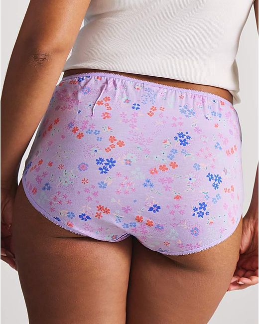 Pretty Secrets Purple 6 Pack Full Brief Knickers