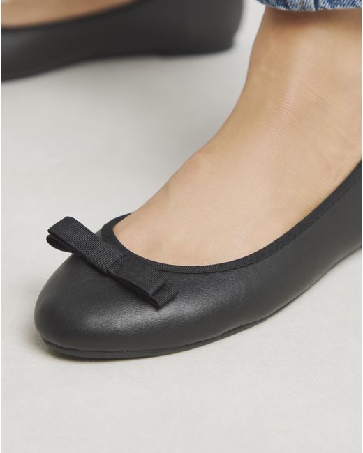 Simply Be Blue Classic Ballerina Bow Shoe Extra Wide