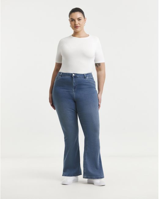 Simply Be Blue Flared Highwaist Super Stretch