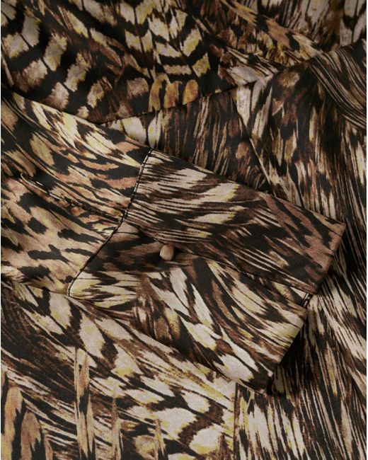 Mango Brown Pluma Animal Print Fluid Dress