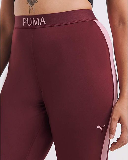 PUMA Red Training Colourblock Leggings