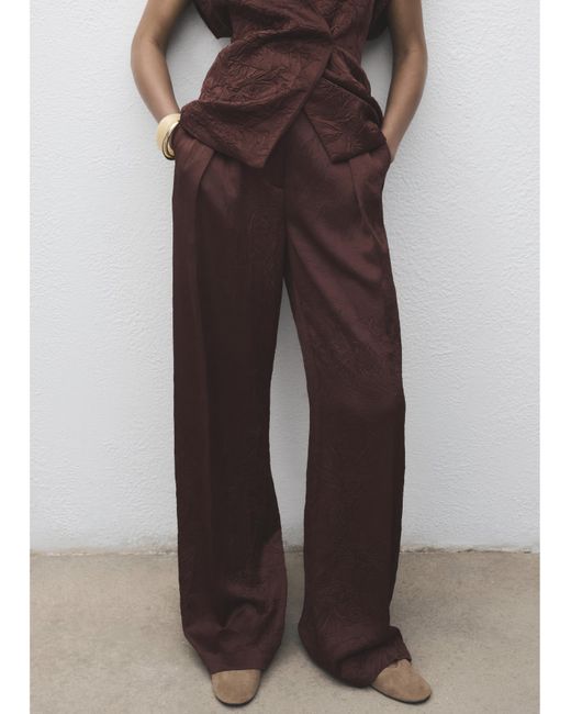 Mango Brown Crinkle Trousers