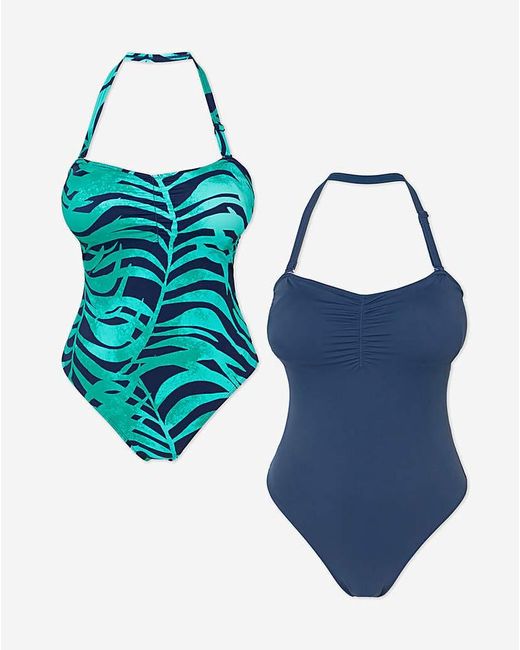 JD Williams Blue Value 2 Pack Swimsuits