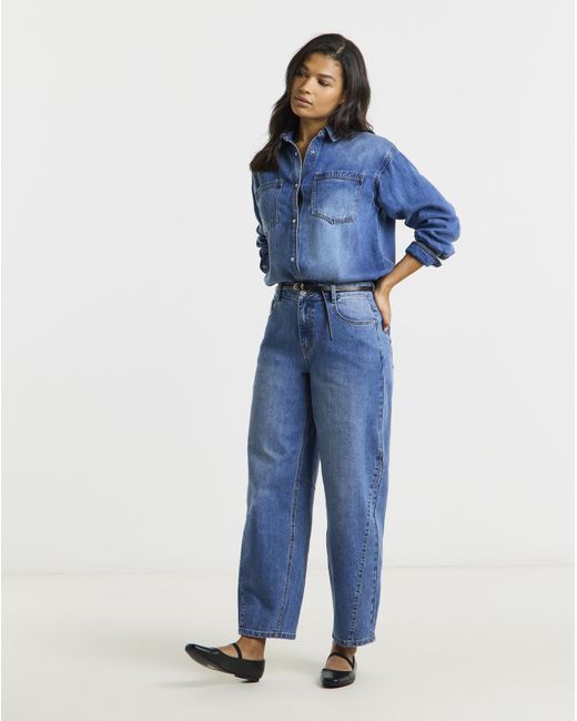 Simply Be Blue Mid Ultimate Denim Shirt