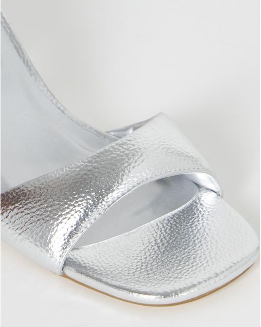 Simply Be Gray Barely There Sandals Wide Fit