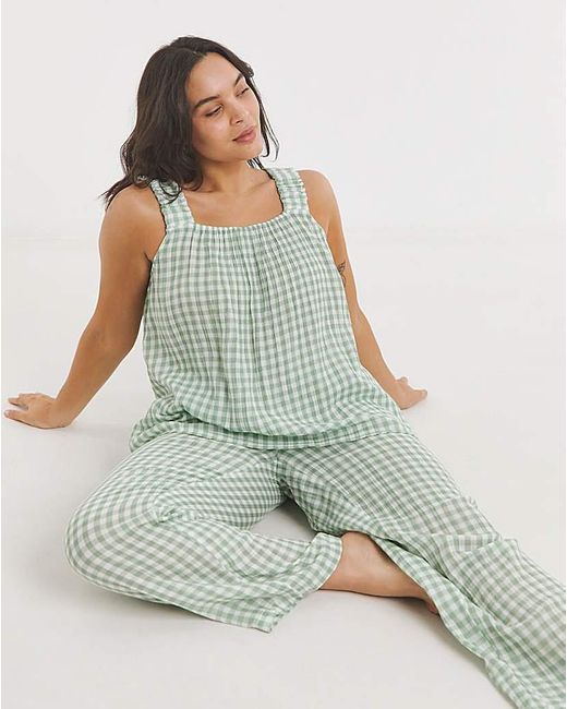 Simply Be Green Soft Cotton Cami Pyjama Set