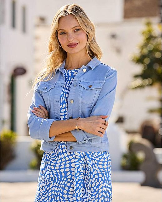 Sosandar Blue Soft Denim Jacket
