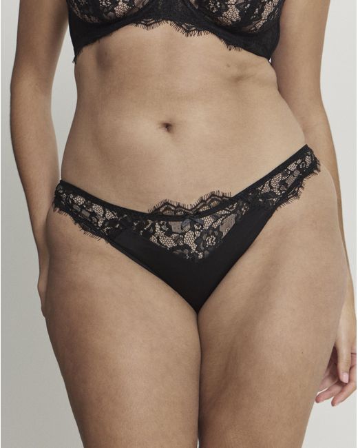 Figleaves Black Pulse Lace Brazilian