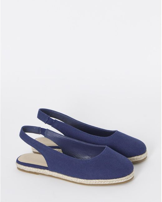 Simply Be Blue Espadrille Flats Extra Wide Fit