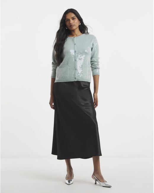 Simply Be Gray Clear Sequin Cardigan
