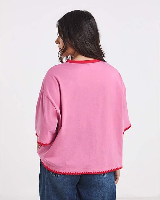 Simply Be Pink Whipstitch Tee