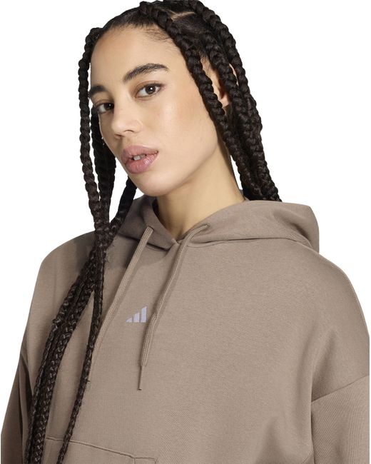 Adidas Brown Small Logo Hoodie