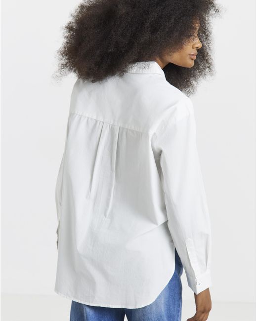 Simply Be Gray Relaxed Cotton Poplin Shirt
