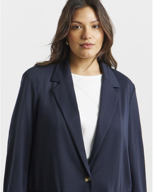 Simply Be Blue Ponte Blazer