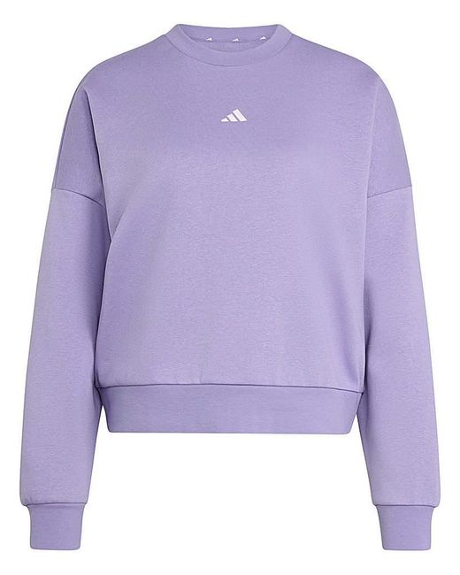 Adidas Purple Essentials Small Logo Sweatshirt