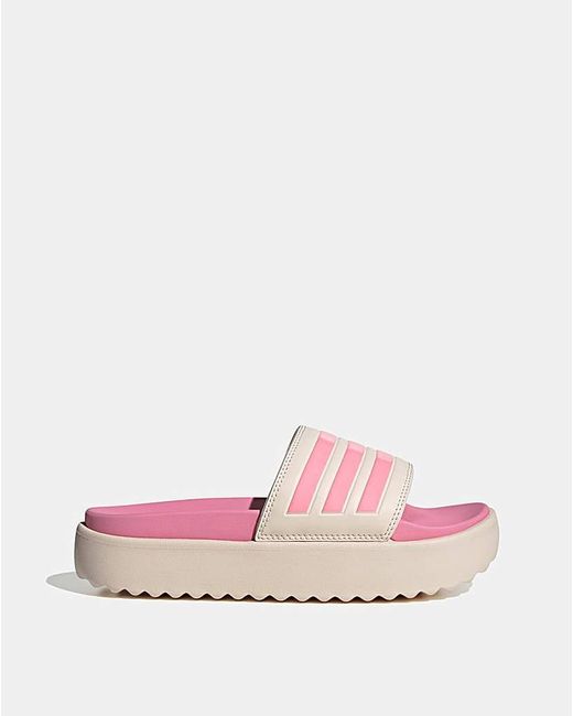 Adidas Pink Adilette Platform Slides