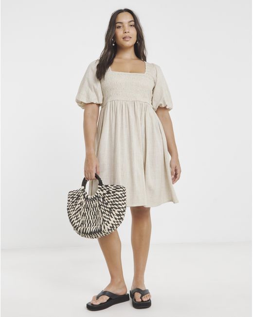 Simply Be Natural Shirred Skater Dress