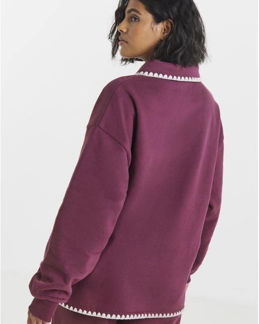 Simply Be Purple Whipstitch Sweatshirt