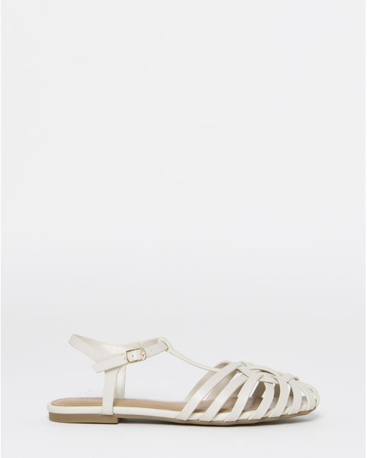Simply Be White Woven Fisherman Shoes Wide Fit