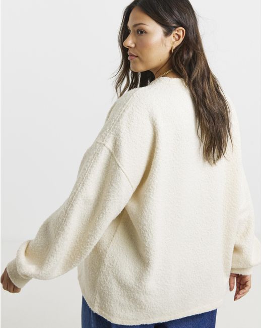 Simply Be Blue Boucle Jumper