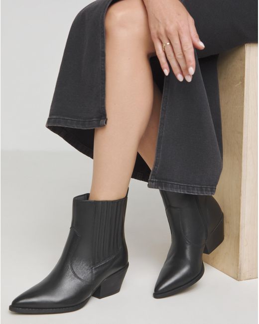 Simply Be Black Pointed Chelsea Western Boots Exwide