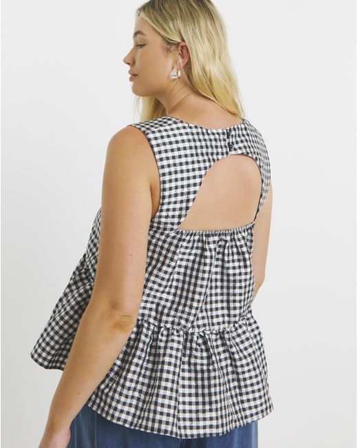 Simply Be Blue Check Vest