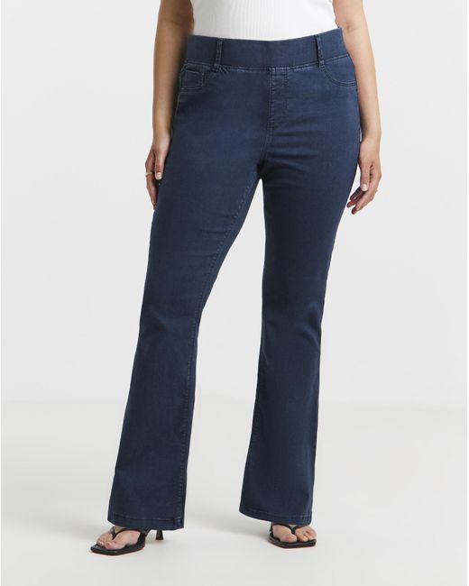 Simply Be White Flared Pull On Jeggings