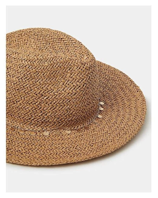 Accessorize White Charm Straw Fedora Hat