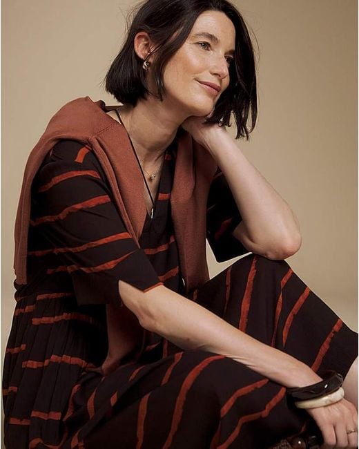 Julipa Brown Crinkle Midi Dress