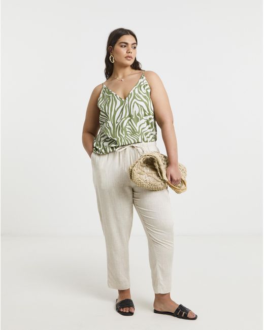 Simply Be Multicolor Khaki V Neck Cami