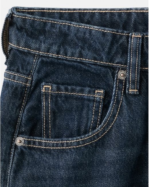 Mango Blue Wide Leg Turned Up Hem Jean