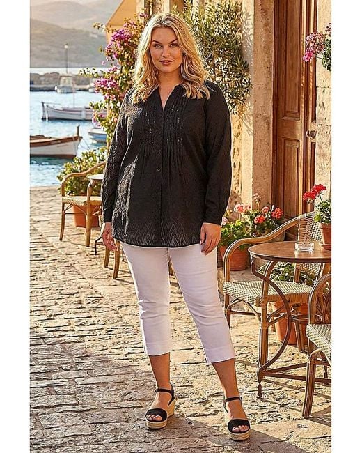 Roman Curve Black Sequin Jacquard Blouse