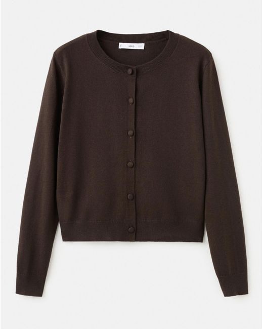 Mango Brown Wool Mix Cardigan