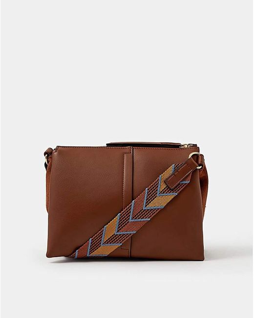 Accessorize Brown Webbing Strap Crossbody Bag