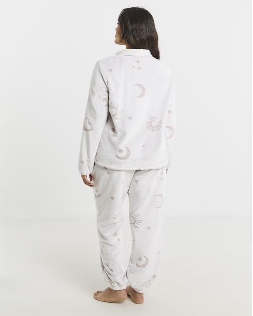 Chelsea Peers White Zip Up Fleece Lounge Set