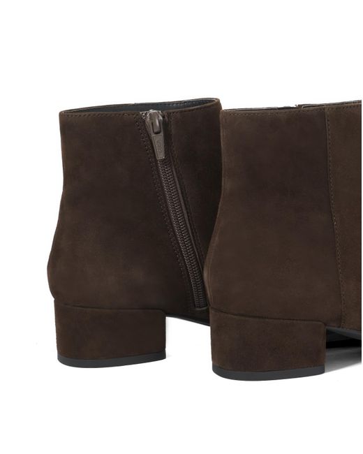 Dune Brown Pippie Suede Ankle Boots Wide Fit