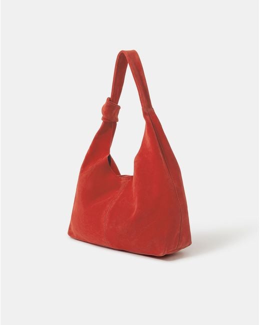 Accessorize Red Knot Leather Shoulder Bag