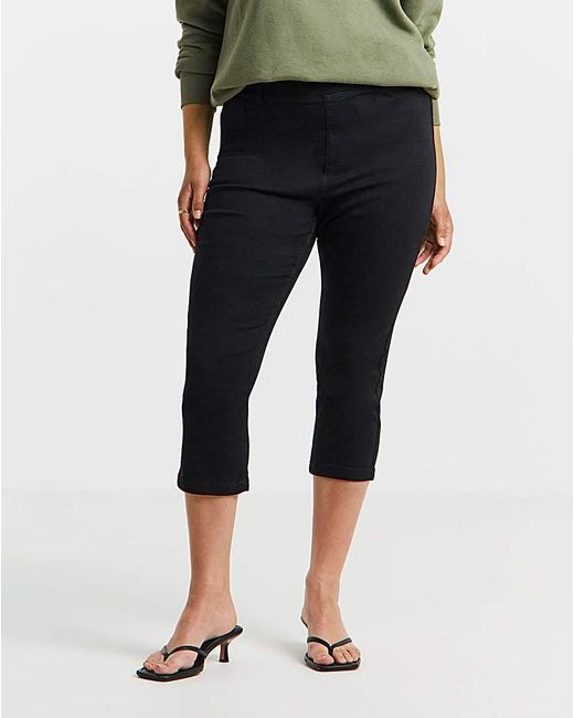 Simply Be Black Pull On Capri Jegging