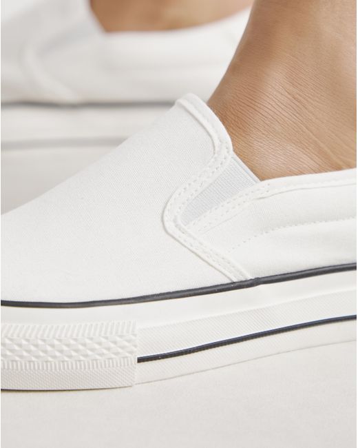 Simply Be Gray Slip On Canvas Trainer Extra Wide