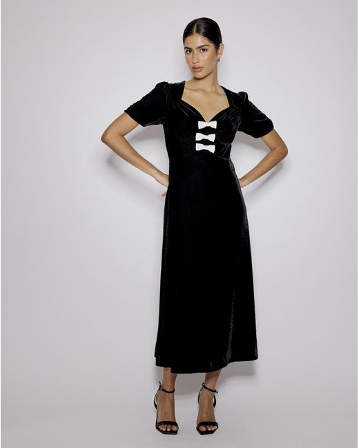 Nobody's Child Black Eleanor Velvet Midi Dress