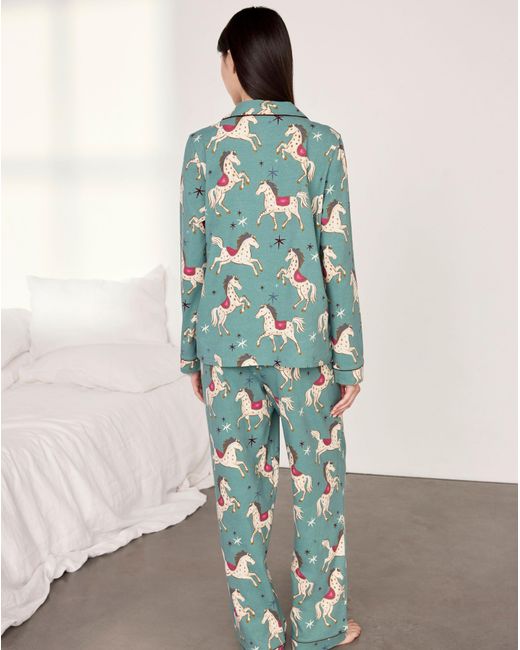 Chelsea Peers Green Classic Long Button Up Set