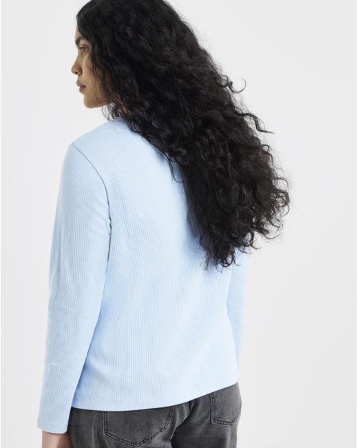 Simply Be White 3 Pack Long Sleeve Rib Tops